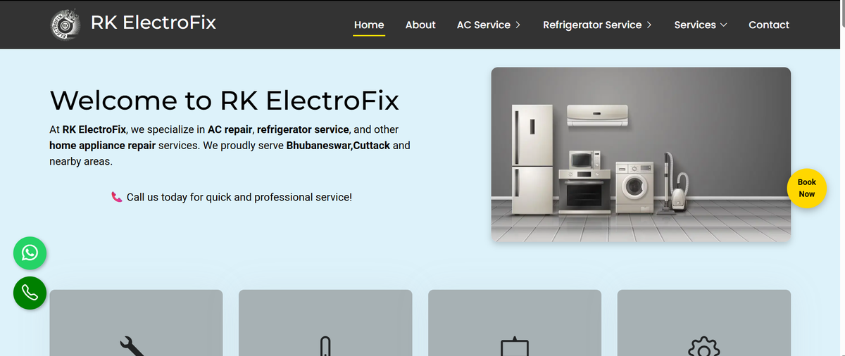 RK Electrofix homepage